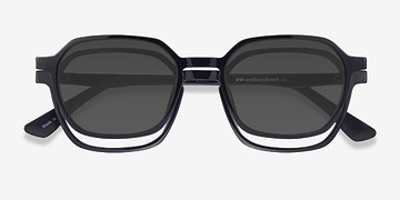 Noir Paseo Clip-On -  Plastique Lunettes de vue