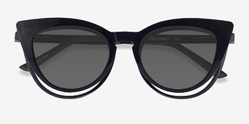 Noir Patio Clip-On -  Plastique Lunettes de vue