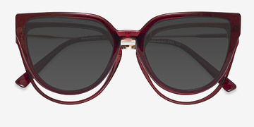 Rouge Vive Clip-On -  Plastique Lunettes de vue