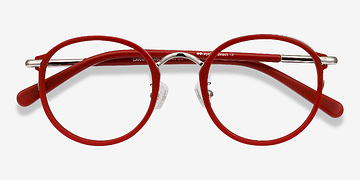 Matte Red Carnival -  Vintage Acetate, Metal Lunettes de vue