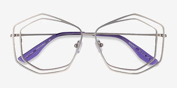 Matte Silver Magnet -  Métal Lunettes de vue