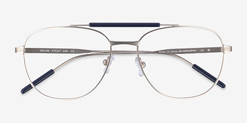 Navy Matte Silver Tatum -  Métal Lunettes de vue