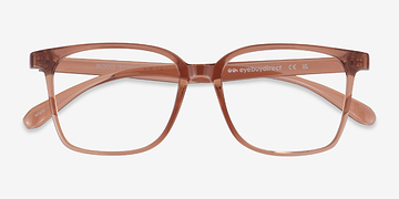 Clear Brown Blocks -  Légèreté Plastique Lunettes de vue