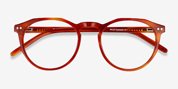 Brown Tortoise Planete -  Vintage Acétate Lunettes de vue