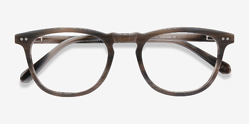 Gray Striped Illusion -  Vintage Acétate Lunettes de vue
