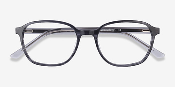 Black Striped Efficient -  Classiques Acétate Lunettes de vue