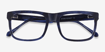 Matte Blue Striped Ylem -  Acétate Lunettes de vue