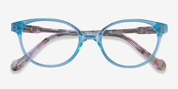 Clear Blue Floral Grenadine -  Acétate Lunettes de vue