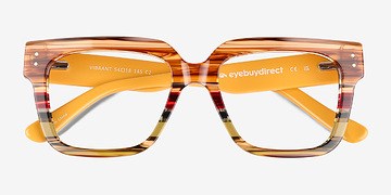 Brown Yellow Striped Vibrant -  Acétate Lunettes de vue