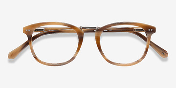 Brown Striped Era -  Vintage Acetate, Metal Lunettes de vue