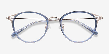 Bleu Dazzle -  Légèreté Acetate, Metal Lunettes de vue