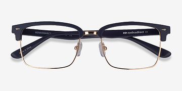 Matte Blue & Gold Renaissance -  Plastique Lunettes de vue