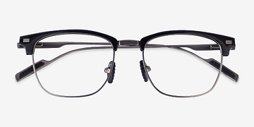 Black Gunmetal Charge -  Acetate, Metal Lunettes de vue