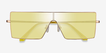 Matte Gold Byte -  Métal Lunettes de soleil