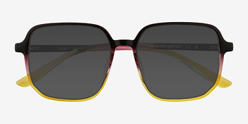 Clear Black Purple Yellow Sunlit -  Plastique Lunettes de soleil