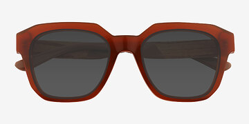 Dark Orange Teak -  Bois mixte Lunettes de soleil
