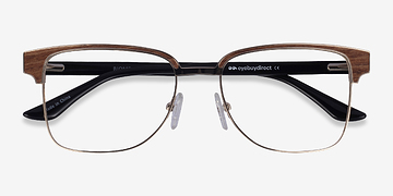 Gold, Black & Light Wood Biome -  Classiques Bois mixte Lunettes de vue
